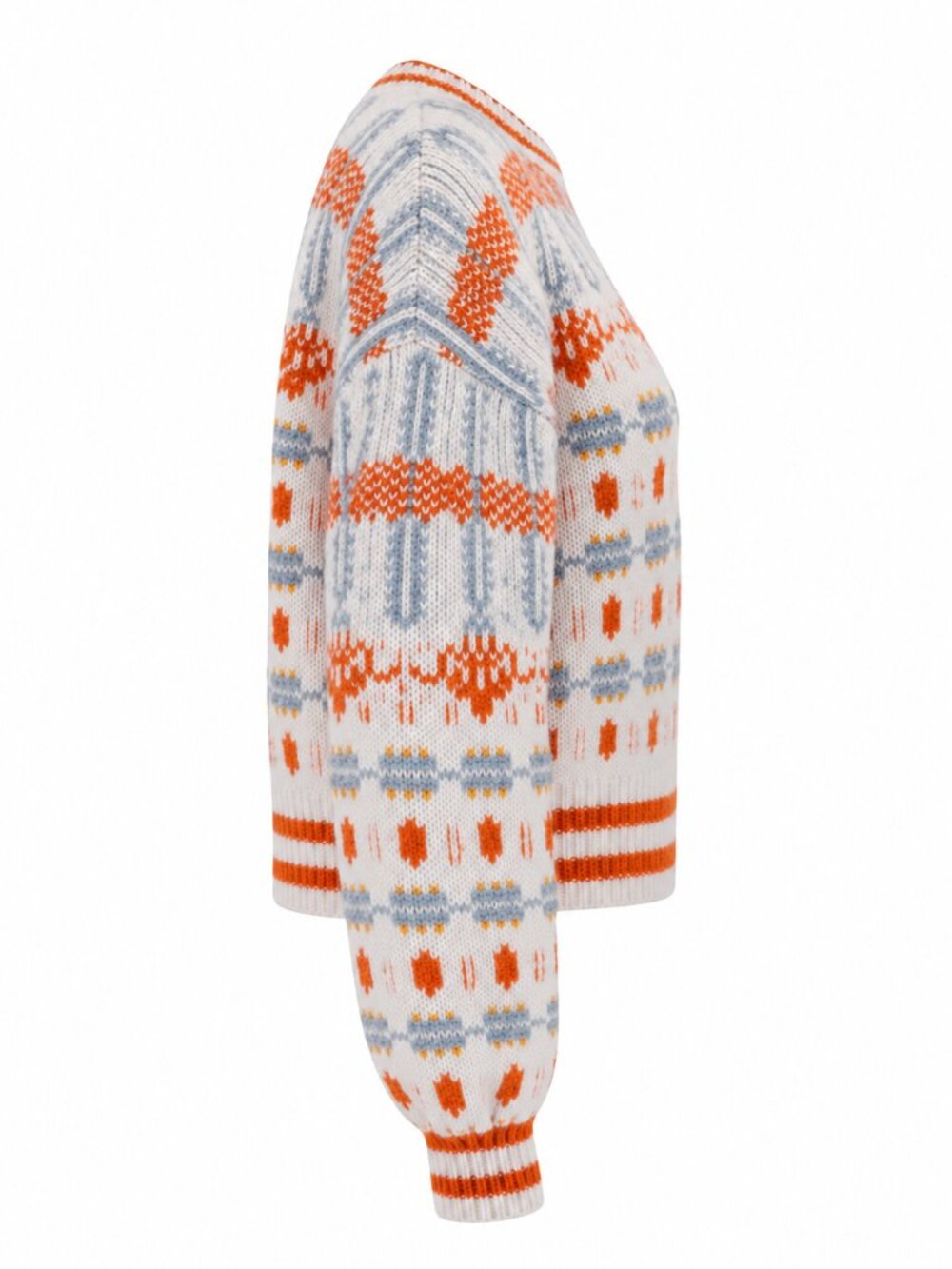 NWT MOTHER THE LONG JACQUARD SWEATER IN CREAM - Picture 5 of 7